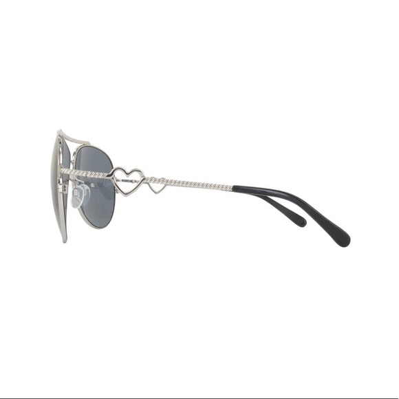 Moschino Sunglasses Silver Aviator Heart Frame 90s - Picture 4 of 12